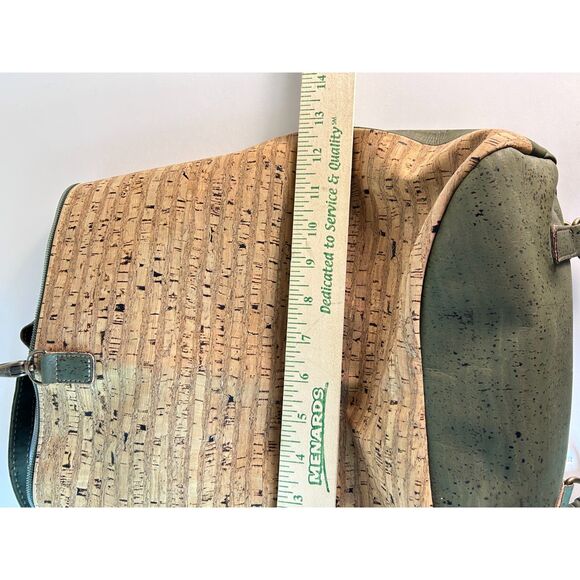Made In Portugal Tan Olive Green 100% Natural Cork Convertible Sling Backpack